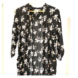 Black & White Kimono Duster